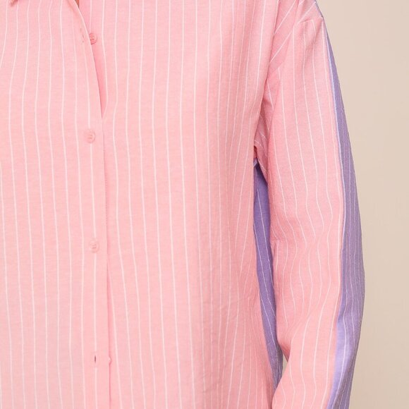 LUMIERE BACK & FORTH STRIPED BUTTON DOWN SHIRT - Picture 2 of 5